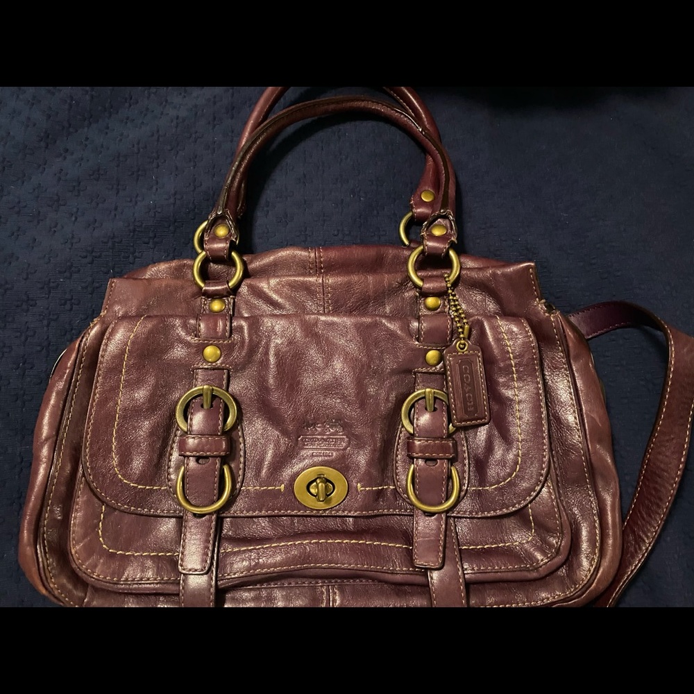 Vintage Coach purple leather purse